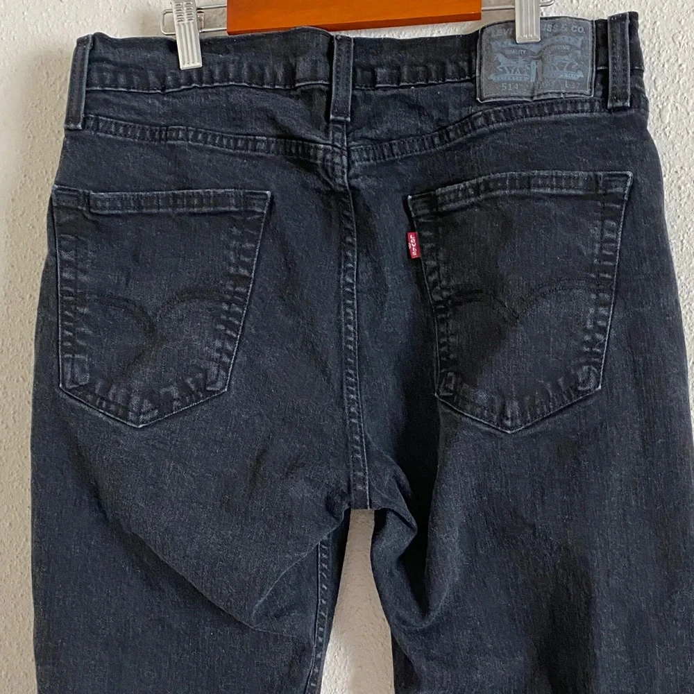 Levi's Men's Dark Black Straight Jeans